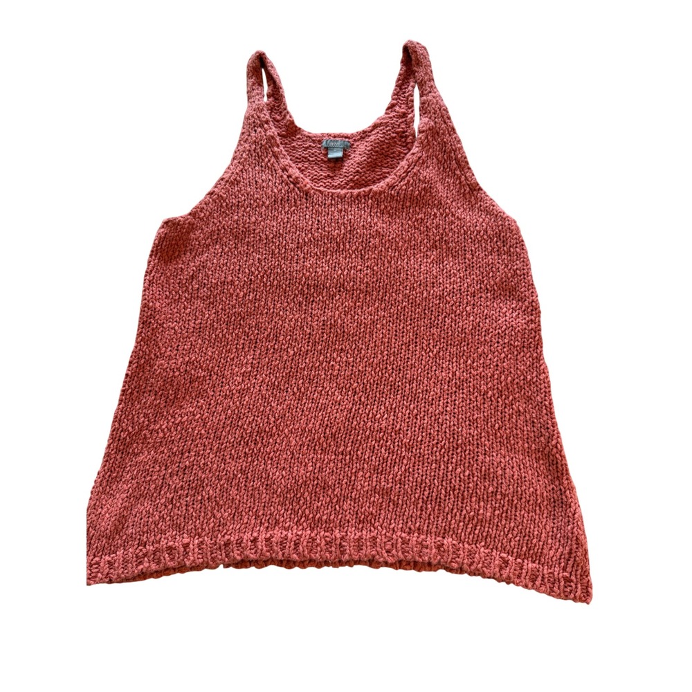 Aerie Knit Tank Top Coral EUC Chunky Scoop Neck Fall layer Medium